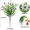 12-Bundle Artificial Outdoor Flower Set UV Resistant Faux Plants and Greenery for Spring Garden, Hanging Planters, Patio, Home, and Vase Decor (White)